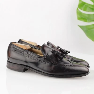 Johnston Murphy Mens Loafer Size 8.5 D BUrgundy Wingtip Tassel Kiltie Dress Shoe - Image 1 of 4
