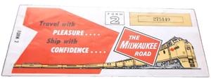 OCTOBER 1966 MILWAUKEE ROAD FORM 2 TICKET RECEIPT BOOKLET - Picture 1 of 1