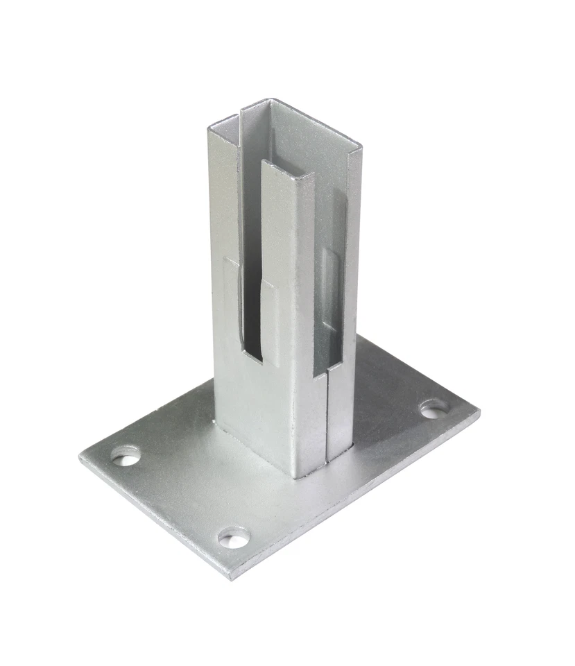 ARVOTEC Piastra di base zincata 125x125 mm per pali 60x40 recinzione a doghe doppia asta