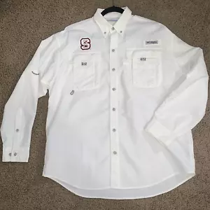 Columbia Men's Medium White Long Sleeved PFG North Carolina State Shirt Vented - Picture 1 of 14