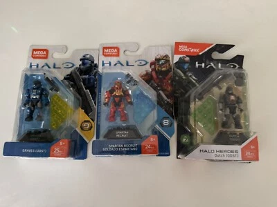 New HALO Mega Construx Halo Heroes ODST Graves Spartan Recruit & Dutch Figures - Image 1 of 4