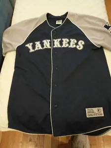 NEW YORK YANKEES JERSEY BLUE WITH GRAY SIZE MENS MEDUIM - Picture 1 of 8