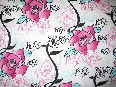 ПОЛНЫЙ - Martex Kids - татуировки и чернила розы розовый печать лист комплект - Изображение 1 из 4