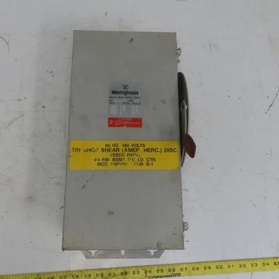 Westinghouse JHFN362 60A 3 Pôle 600V Fusionné Sécurité Déconnecte Switch Type 12 - Photo 1/4