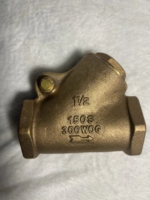 1&1/2” Brass Swing Check Valve 300 WOG  150S New - Image 1 of 4