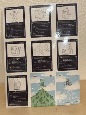 НЕРАЗРЕЗАННЫЙ ЛИСТ Pokederp Holo JWillyGuy Pokemon FanArt - Изображение 1 из 4