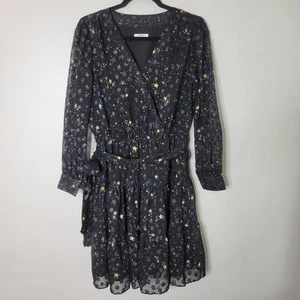 Untuckit M Robyn Black Metallic Starry Night LSTiered Skirt Belted Dress - Picture 1 of 11