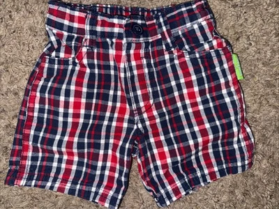 Pantalones cortos a cuadros Y2K Plaza Sésamo Elmo’s World bebé 12 meses rojo/azul/blanco de colección Foto 1 de 4
