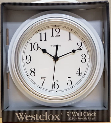 Reloj de Pared Westclox 9" Cuarzo Redondo Blanco Alimentado por Batería Foto 1 de 4