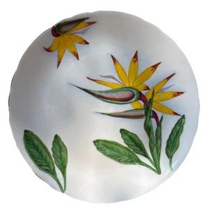 Vintage Tuscan Bone Vintage Plate - Bird Of Paradise Hawaiian Flowers C9466-Made - Picture 1 of 6