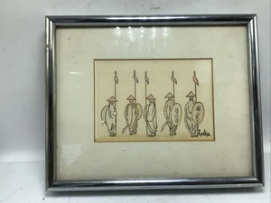 Russisches KOSTYA signiert Original Aquarell Kunst Gemälde GERAHMT Künstler - Bild 1 von 9