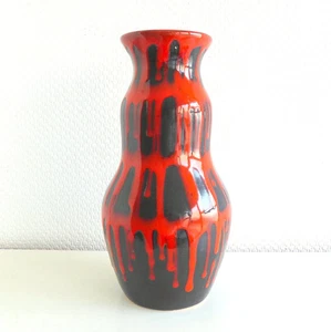 SCHEURICH Fat Lava Design Vase Black Red Flower Vase Scheurich 1451 Ceramic Vase - Bild 1 von 3