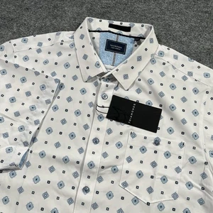 7 Diamonds 4 Way Stretch Shirt Mens 2XL Daydreamer Geometric Woven Button Up NWT - Picture 1 of 9