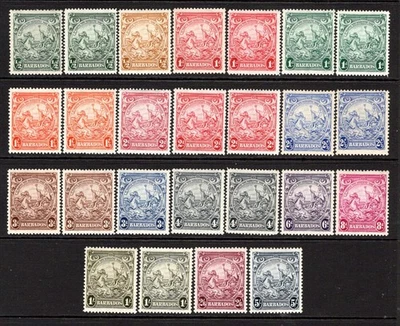(326) Juego Completo Barbados 1938-47 SG248-256a M/Como Nuevo 25 Sellos Diferentes Foto 1 de 2