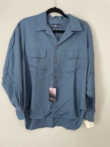 VTG Ralph Lauren Blue Classic Fit Button Down Shirt 14 New w Tag - Picture 1 of 8