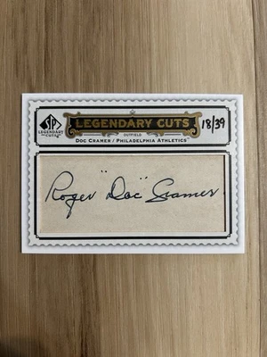 2009 SP Legendary Cuts Roger Doc Cramer Cut Auto 18/39 - Image 1 of 2
