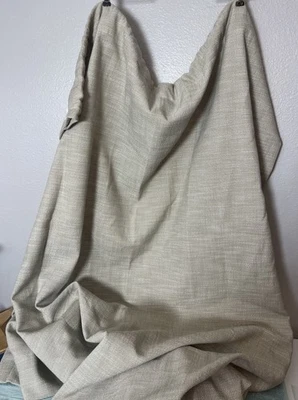 ¿Herrajes de restauración lino texturizado? Par de paneles de cortinas pesadas tejido 48x96 visón Foto 1 de 4