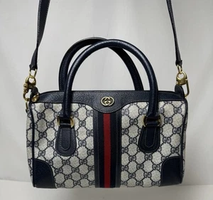 GUCCI GG Supreme Sherry Line Handtasche PVC Navy Gold Rot 002 39 0069 - Bild 1 von 15