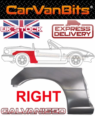 CUERPO DE REPARACIÓN DEL ARCO DE RUEDA TRASERA PARA MAZDA MX-5 MX5 NA 89-98 CUARTO PANEL UMBRAL DERECHO Foto 1 de 4