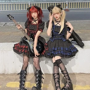 Japanese Women girl Lolita Gothic Suspender jsk dress - Picture 1 of 20