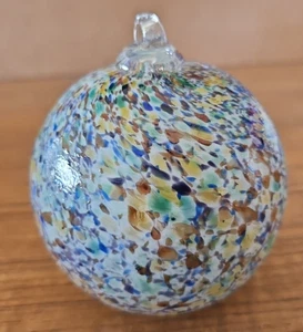 Hand Blown Art Glass Witches Friendship Kugel Ball Confetti Beautiful 3.5” - Picture 1 of 8