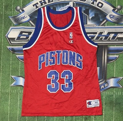 Camiseta Champion Detroit Pistons Grant Hill tamanho 44 NBA basquete vermelha - Imagem 1 de 4