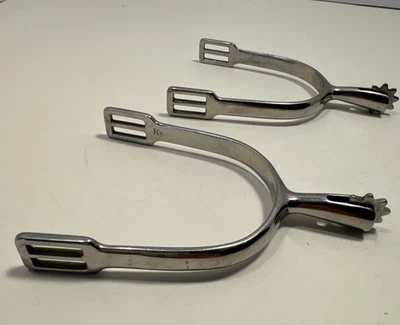 Английские Korsteel Spurs Rowel Для Взрослых Нержавеющая Сталь с Нераспечатанными Ремнями для Шпор - Изображение 1 из 4
