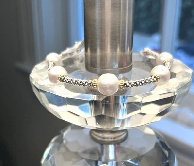 Pulsera Lagos Caviar Perla Luna Plata Oro 18k 3mm PEQUEÑA Foto 1 de 4