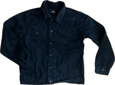 VTG 90s SouthPole Denim Jean Jacket Men’s L Black Tag Trucker Coat Hip Hop READ! - Image 1 of 4