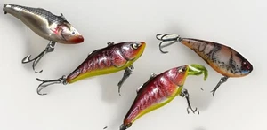 Lot (4) Rattlin' Rapala RNR-7 Ireland Crankbait & Xcaliber Xr25 Fishing Lures - Picture 1 of 15