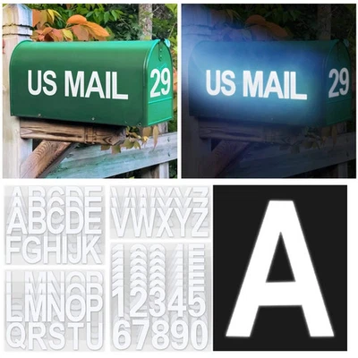 148 PCS 3" Reflective Mailbox Numbers Stickers for OutsideWhite Letter and Numb - Image 1 of 4