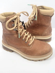 Sorel Lennox Lace up Women's Size 6 Leather Ankle Boots Waterproof New As-Is - Picture 1 of 9