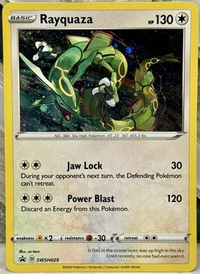 Pokémon TCG Rayquaza SWSH029 Promo.  Sword & Shield Promo Cards Holo  NM - Image 1 of 2