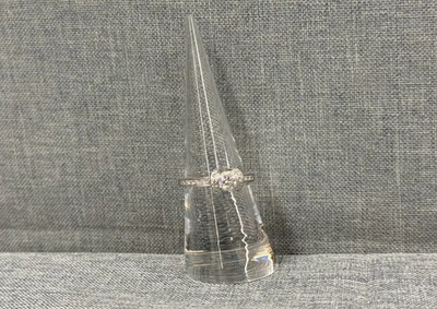 Tiffany & Co. Ribbon Motif Pt950 .46 CT Diamond Size 6.75 - Image 1 of 4