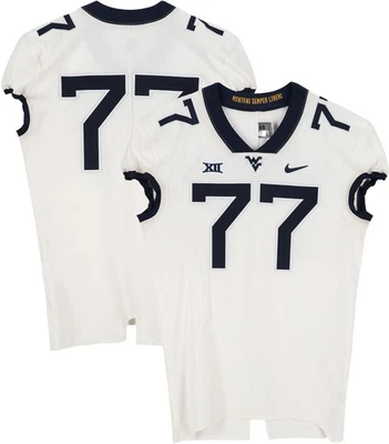 West Virginia Mountaineers TI #77 White Jersey from Football Program - Size 48+4 - Image 1 of 3