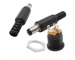 20 Pcs 5.5 x 1.2mm Plastic Male Plug Females Socket Jack - Picture 1 of 12