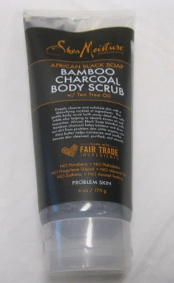  Shea Moisture African Black Soap Bamboo Charcoal Body Scrub 6 oz bottle - Image 1 of 2