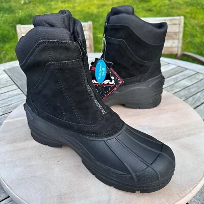 New Totes Leather Rubber Duck Toe Waterproof Winter Boots Insulated Mens Size 9 - Image 1 of 4