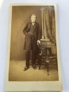 Portrait of Young Man Antique CDV Cabinet Card Photo by John Eastham Manchester - Picture 1 of 3