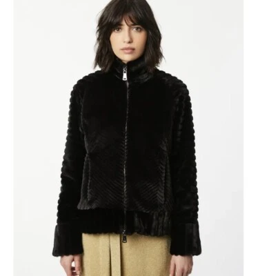 Новый с Ярлыками Bernardo нереальный норки Bomber куртка размер XXL черный - Изображение 1 из 4