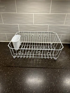 Gummibeschichtetes Draht Geschirr Abtropfgestell Weiß Rubbermaid Abtropffläche Utensilienhalter - Bild 1 von 8