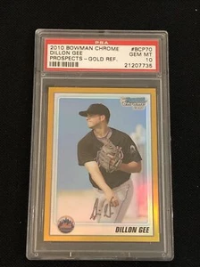 DILLON GEE 2010 BOWMAN CHROME GOLD REFRACTOR ROOKIE CARD PSA GEM MT 10 04/50 - Picture 1 of 2
