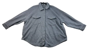 Black Tape Jacket Womens Plus size 3X Gray Fleece Soft Button Down 4 Pockets New - Picture 1 of 7