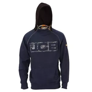 Mens JCB Horton Navy Heavyweight Hooded Sweatshirt Hoody Hoodie Workwear Top Sz - Picture 1 of 1