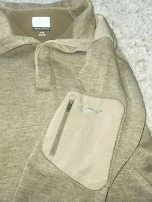 Sudadera Greg Norman Pullover 1/4 Botón Para Hombre Talla Mediana Gris/Verde Oliva Foto 1 de 4