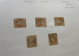 France Office in Egypt Numeral Postmark +Napoleon #27 +5080 Chop +5 Stamps - Picture 1 of 1