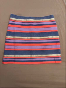 J.Crew Minirock Damen Größe 4 blau orange gestreift - Bild 1 von 10