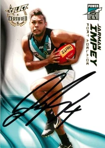 Signed 2016 PORT ADELAIDE POWER AFL Card JARMAN IMPEY - Picture 1 of 3