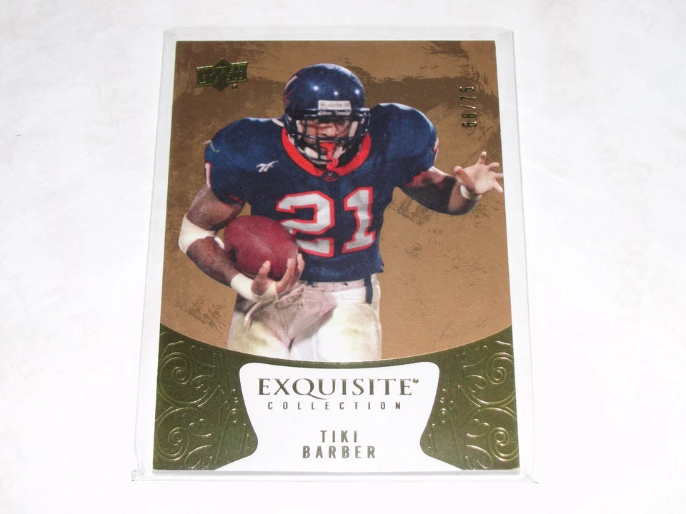 2014 Exquisite TIKI BARBER #3 College Gold/75 Virginia CAVALIERS New York GIANTS - Image 1 of 2