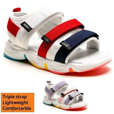 DOREMI Kids Boys Girls Touch Strap Sandals Children Open Toe Flip Flops Shoes Sizes